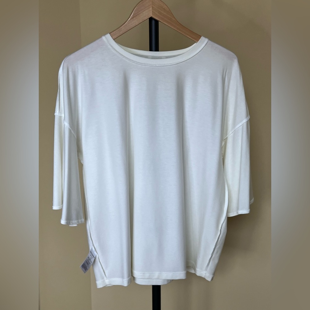 Marimekko Blouse Saima Bell Half-Sleeves Off White Size M - Picture 11 of 16